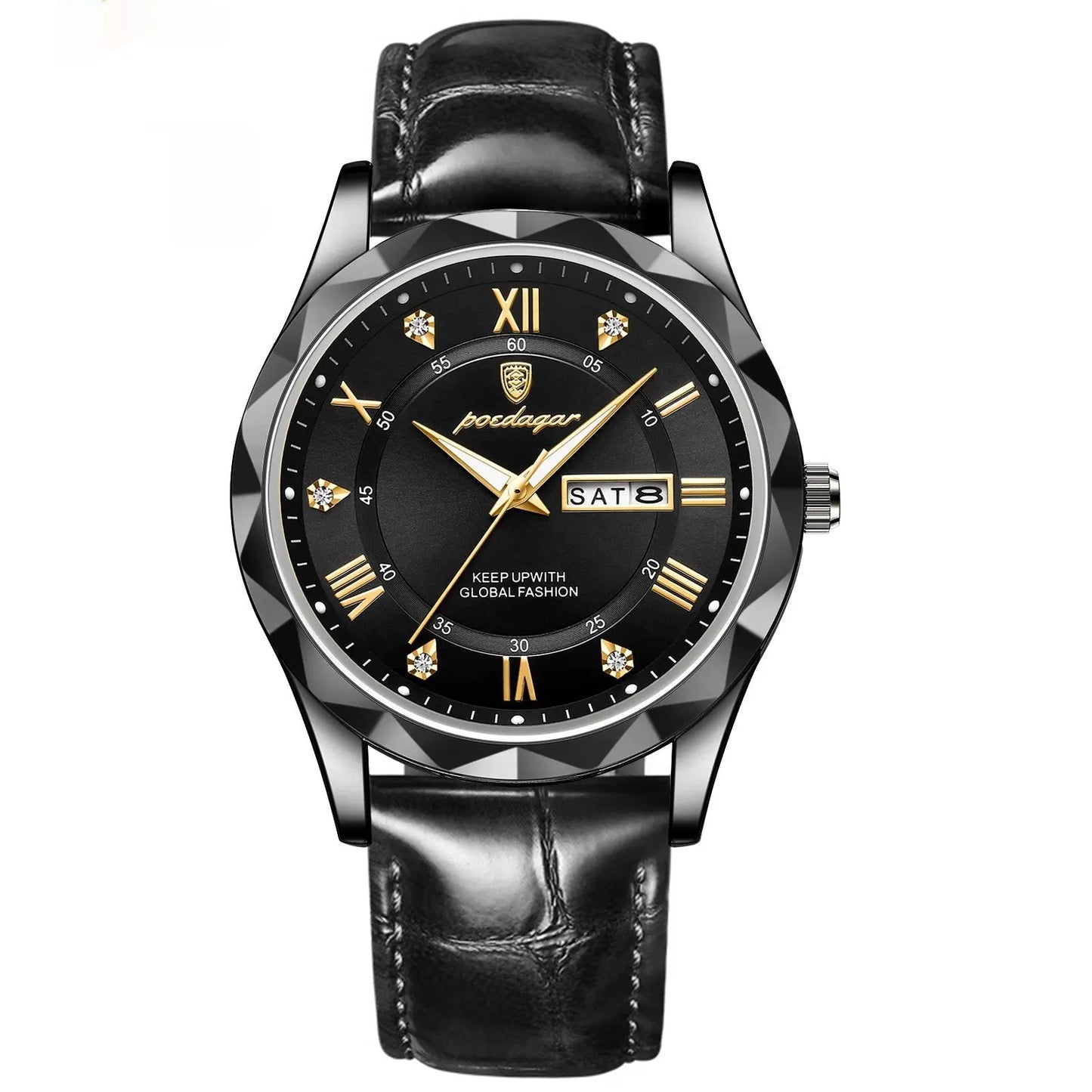 Leather Belt Men's Luxury Fashion Quartz Wrist Watch - Abysaz Kollectionz