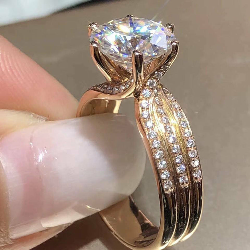 Classic Six-Claw Gold Ring Jewellery Abysaz Kollectionz