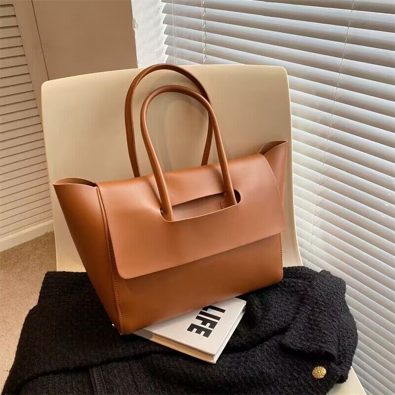 Fashion Women Shoulder Bags Large Capacity Handbags Simple Retro Tote Bags Solid Color Famous Brand High Quality Bags - Abysaz Kollectionz