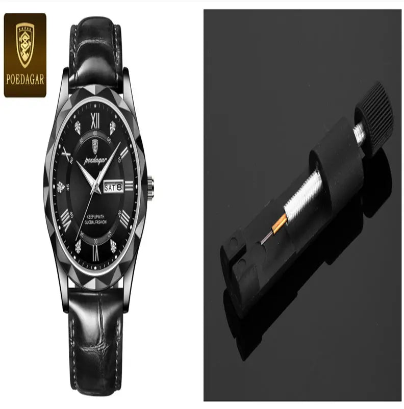 Leather Belt Men's Luxury Fashion Quartz Wrist Watch - Abysaz Kollectionz