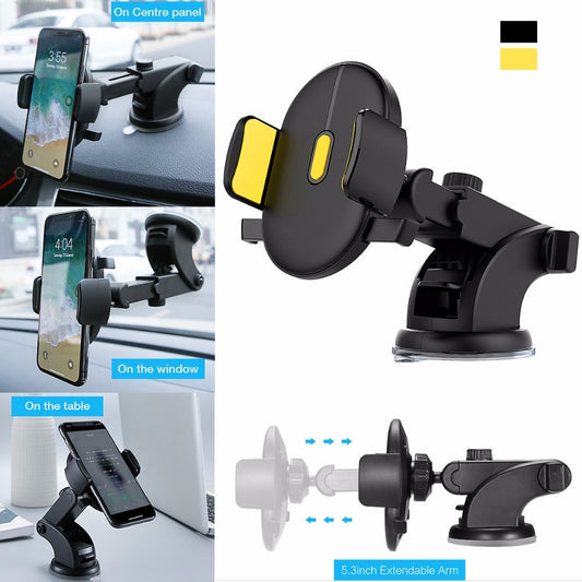 Car Phone Holder Long Rod Telescopic Car Dashboard Suction Cup Type Abysaz Kollectionz