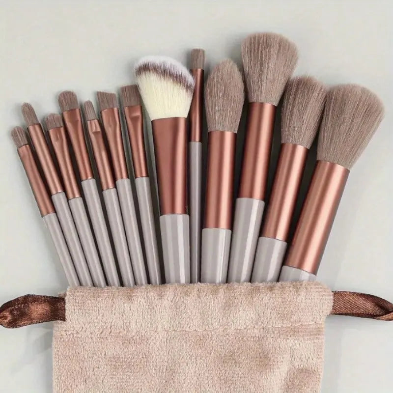 Makeup Brush Set- Soft And Fluffy Professional Makeup Foundation, Powder Eyeshadow, Kabuki Mixed Makeup Brush, Beauty Kit, Makeup Sponge, Beauty Gift, Makeup Beginner -13 Pieces - Abysaz Kollectionz