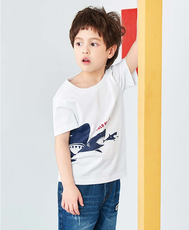 Summer Children's Wear Korean Fashion Children's Short Sleeve T-Shirt Cotton Kids Clothes Summer Boy Half Sleeve Top - Abysaz Kollectionz