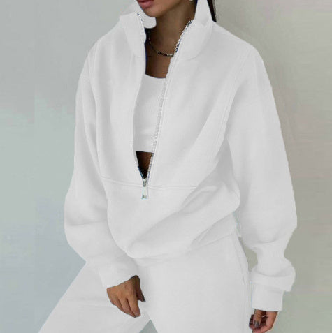 Women's Fashion Fleece Solid Color Sports Casual Suit Abysaz Kollectionz