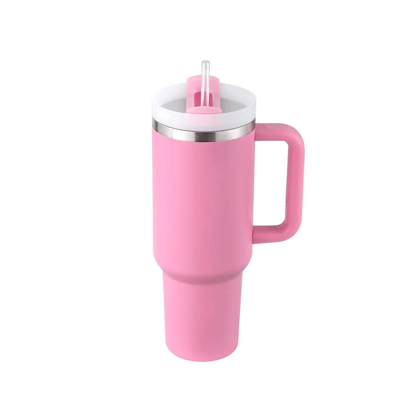 40 Oz Tumbler With Handle Straw Insulated, Stainless Steel Spill Proof Vacuum Coffee Cup Tumbler With Lid Tapered Mug Gifts For Valentine Lover Suitable For Car Gym Office Travel - Abysaz Kollectionz