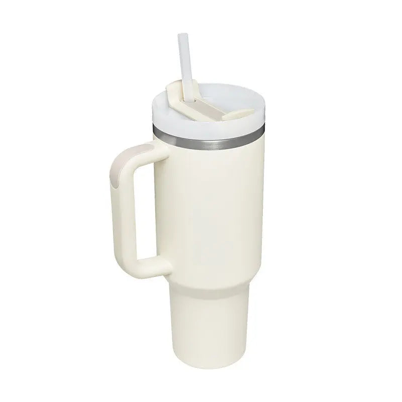 40 Oz Tumbler With Handle Straw Insulated, Stainless Steel Spill Proof Vacuum Coffee Cup Tumbler With Lid Tapered Mug Gifts For Valentine Lover Suitable For Car Gym Office Travel - Abysaz Kollectionz