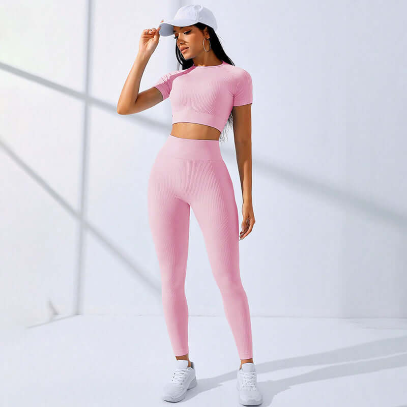 Yoga Clothes Suit Sports High Waist Workout Clothes - Abysaz Kollectionz