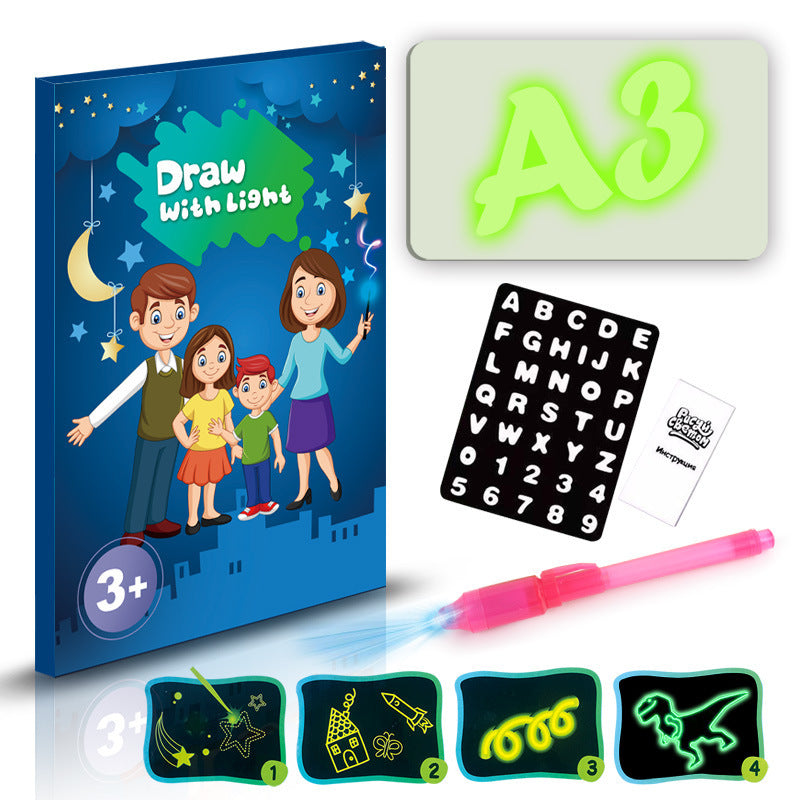 Educational Toy Drawing Pad 3D Magic 8 Light Effects Puzzle Board Sketchpad Abysaz Kollectionz