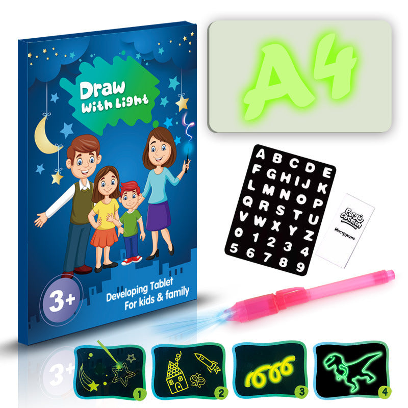 Educational Toy Drawing Pad 3D Magic 8 Light Effects Puzzle Board Sketchpad Abysaz Kollectionz