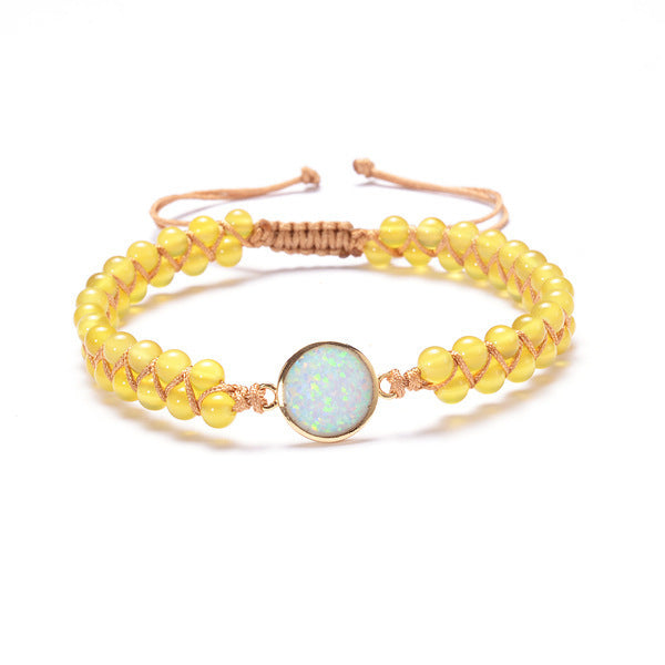 Stone Wrap Bracelets Femme Amethysts Opal String Braided Yoga Friendship Bracelet Bangle Bohemian Jewellery - Abysaz Kollectionz