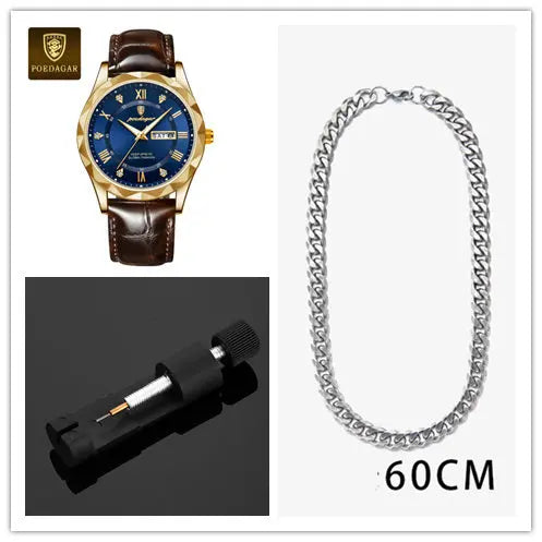 Leather Belt Men's Luxury Fashion Quartz Wrist Watch - Abysaz Kollectionz