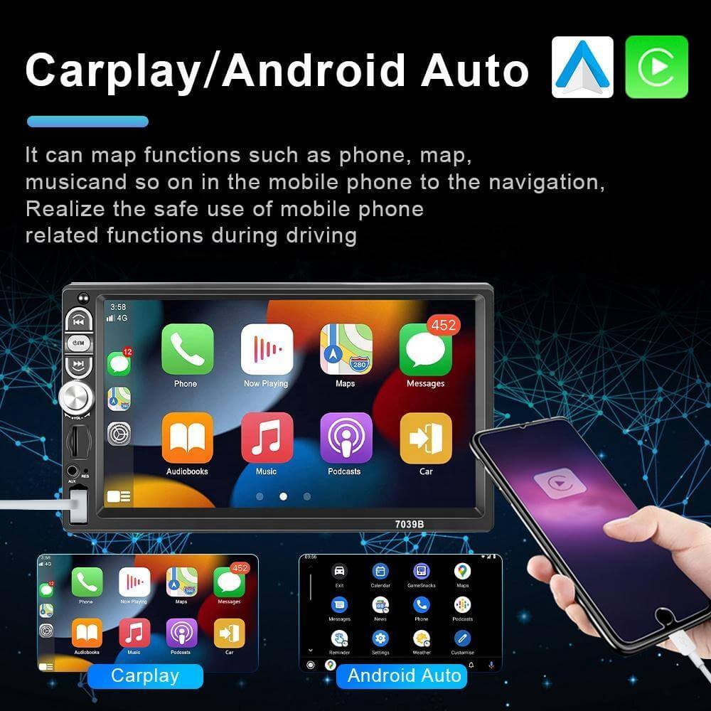 Abysaz Kollectionz 7-inch Single-din Car Stereo, Single-din Car Radio And MP5 Player Supporting Carplay Android Auto - Abysaz Kollectionz