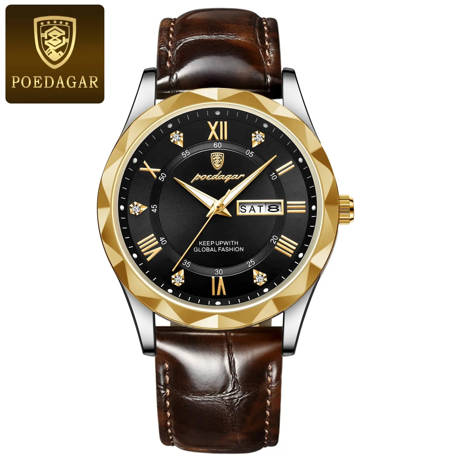 Leather Belt Men's Luxury Fashion Quartz Wrist Watch - Abysaz Kollectionz