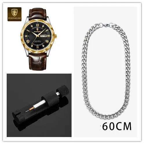 Leather Belt Men's Luxury Fashion Quartz Wrist Watch - Abysaz Kollectionz