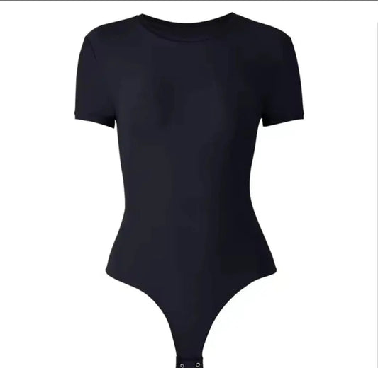 Women Second Skin Feeling Body Shaper Crew Neck Short Sleeve