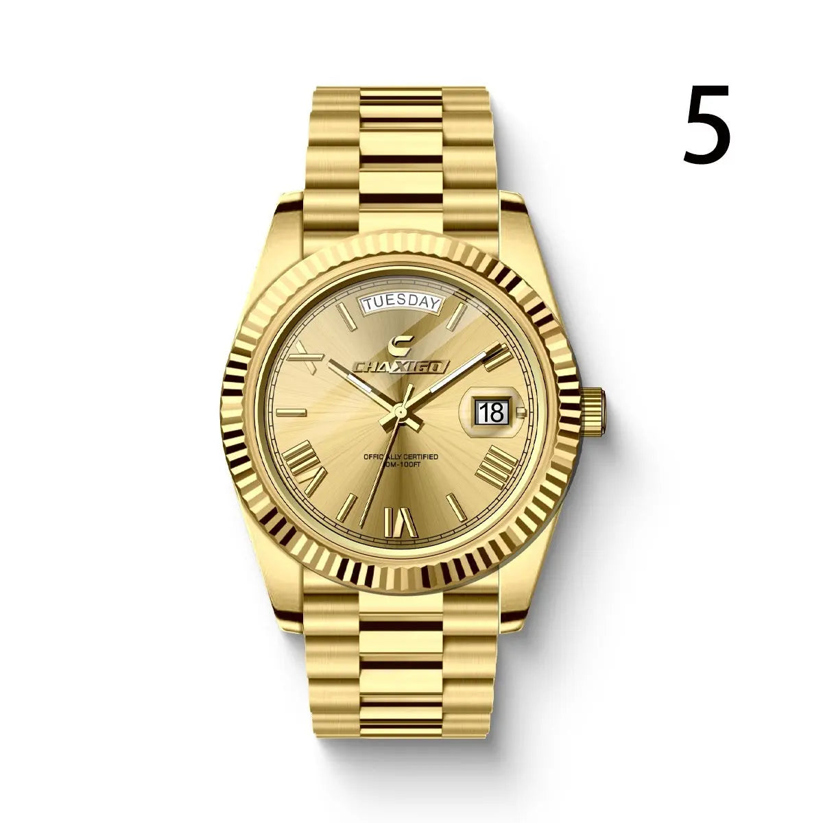 Fashion Men's Watch Steel Band Large Dial Quartz Wrist Watch - Abysaz Kollectionz