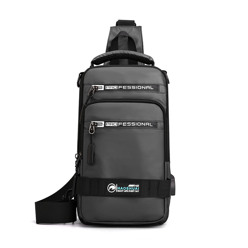 Multifunction Bags For Men Nylon Backpack Crossbody Shoulder Bag With USB Charging Port Chest Bags Pack - Abysaz Kollectionz