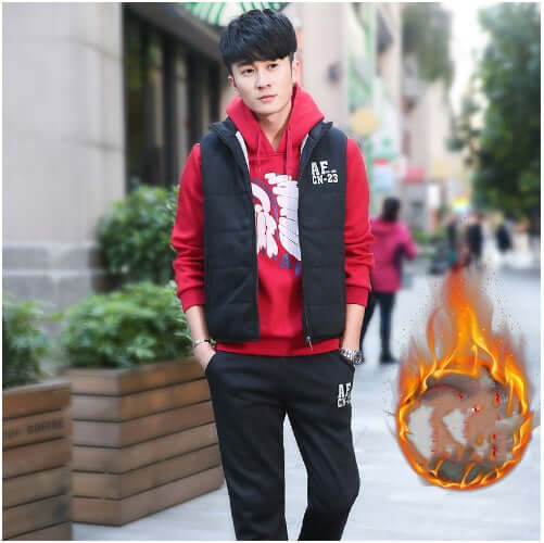 Men Plus Velvet Padded Clothes Suit - Abysaz Kollectionz