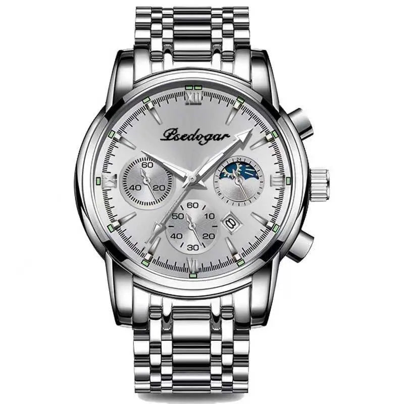 Men's Multi-functional Fashion Quartz Business Steel Belt Wrist Watch - Abysaz Kollectionz