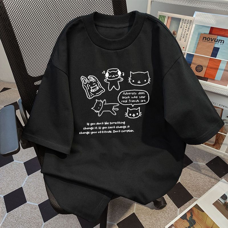 Women's Cotton Short-sleeved T-shirt With Inner Design Sense Niche Printing Abysaz Kollectionz