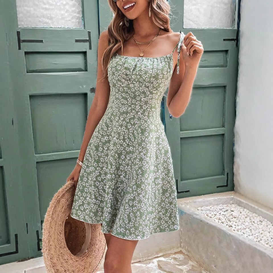 Women's Summer Floral Spaghetti Strap Beach Short Dress,Womens Dresses,Woman Clothing,Woman Clothes,Sundress,New In Dress Abysaz Kollectionz