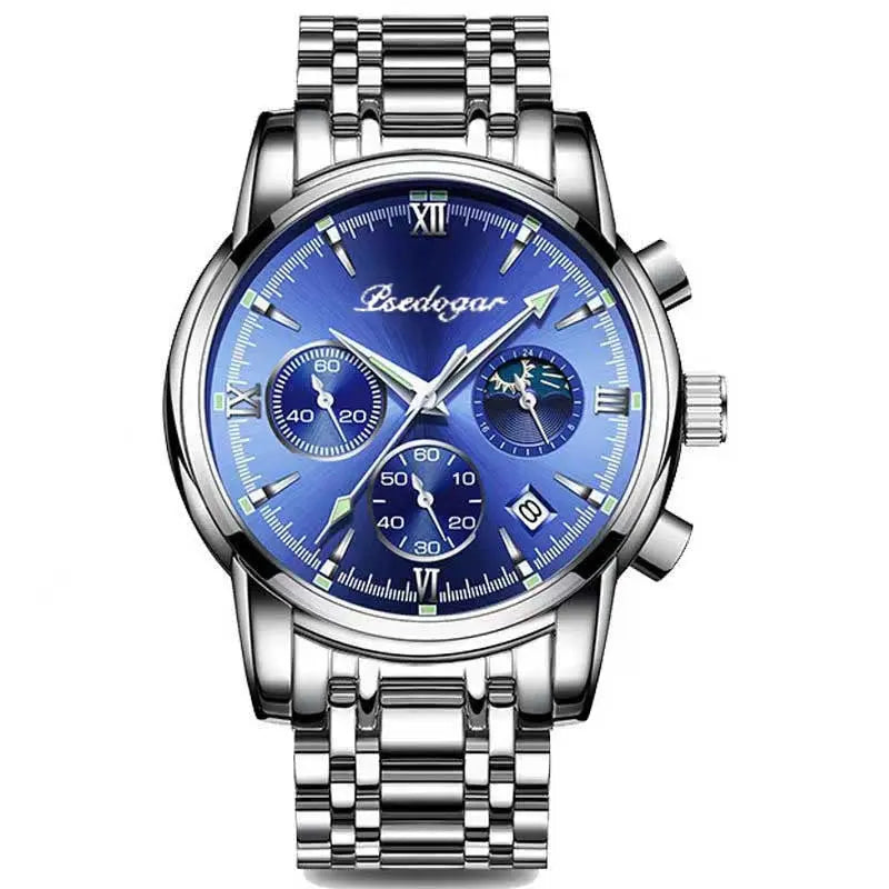 Men's Multi-functional Fashion Quartz Business Steel Belt Wrist Watch - Abysaz Kollectionz
