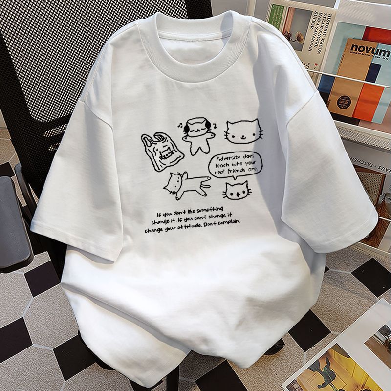 Women's Cotton Short-sleeved T-shirt With Inner Design Sense Niche Printing Abysaz Kollectionz
