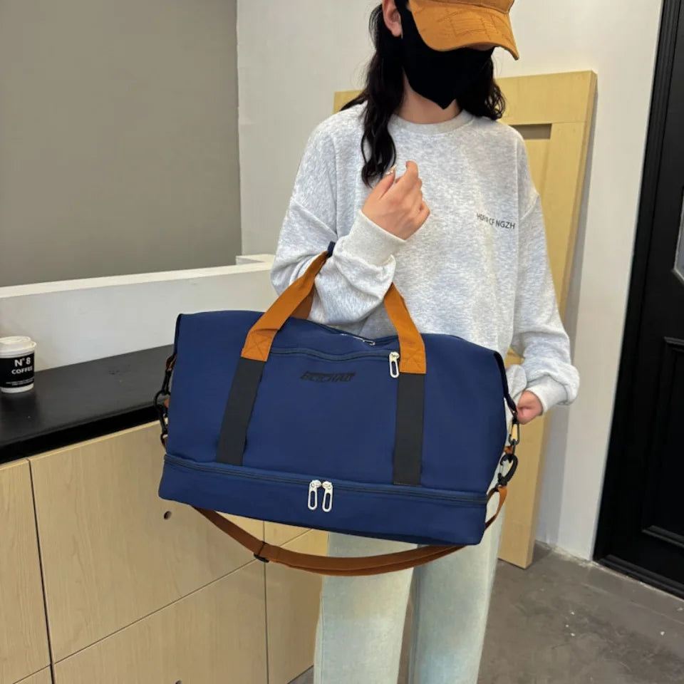 Fashion Men Women Large Capacity Travel Bag Large Capacity Men Sports Bag Waterproof Women Messenger Bag Wet and Dry Abysaz Kollectionz