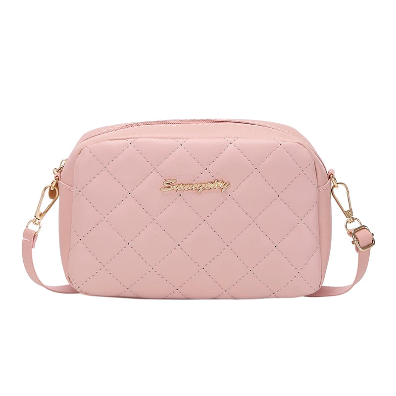 #228 Diamond-shaped quilted zipper square bag, metal lettering shoulder bag, fashionable woman shoulder bag, camera casual bag Abysaz Kollectionz