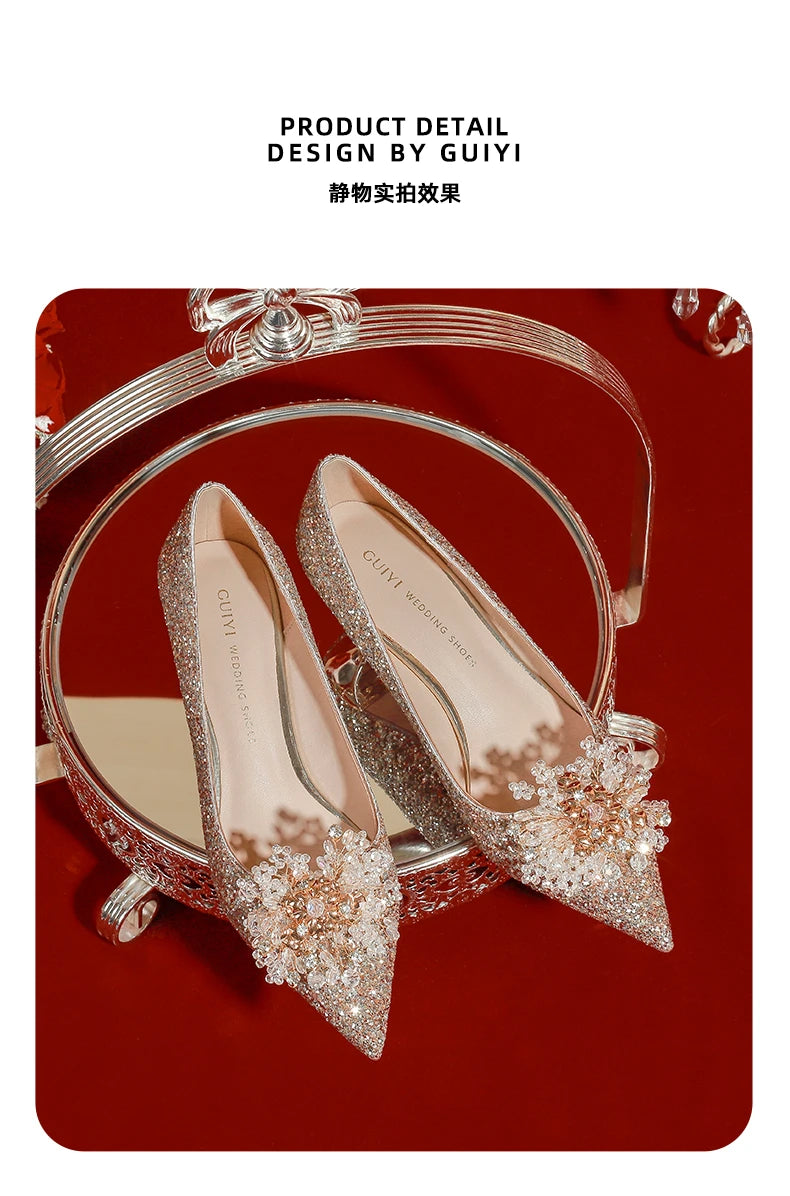 Golden Wedding Shoes Wedding Bridal Shoes Bridesmaid Crystal Shoes Celebrity Stiletto Women Shoes High Heels Shoes for Women Abysaz Kollectionz
