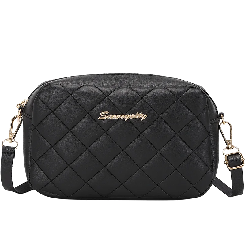 #228 Diamond-shaped quilted zipper square bag, metal lettering shoulder bag, fashionable woman shoulder bag, camera casual bag Abysaz Kollectionz
