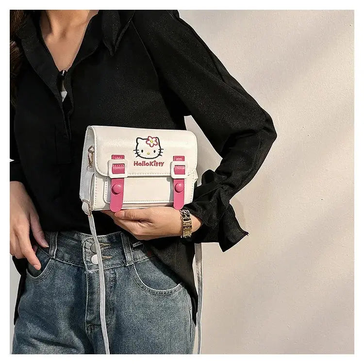 Sanrio Pu Square Bag Anime Shoulder Bags Kawaii Messenger Tote Cute Cartoon Backpacks My melody Cinnamorol Kuromi Fashion Bags - Abysaz Kollectionz