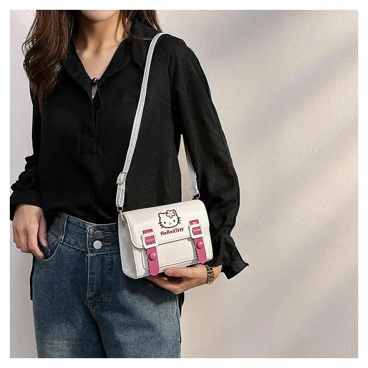 Sanrio Pu Square Bag Anime Shoulder Bags Kawaii Messenger Tote Cute Cartoon Backpacks My melody Cinnamorol Kuromi Fashion Bags - Abysaz Kollectionz