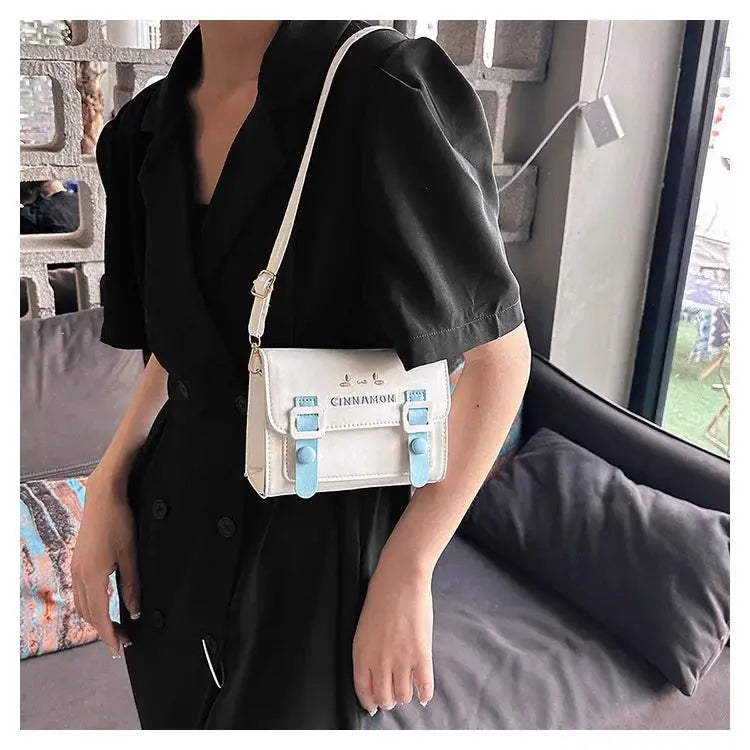 Sanrio Pu Square Bag Anime Shoulder Bags Kawaii Messenger Tote Cute Cartoon Backpacks My melody Cinnamorol Kuromi Fashion Bags - Abysaz Kollectionz