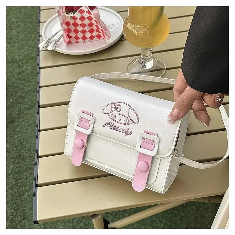 Sanrio Pu Square Bag Anime Shoulder Bags Kawaii Messenger Tote Cute Cartoon Backpacks My melody Cinnamorol Kuromi Fashion Bags - Abysaz Kollectionz