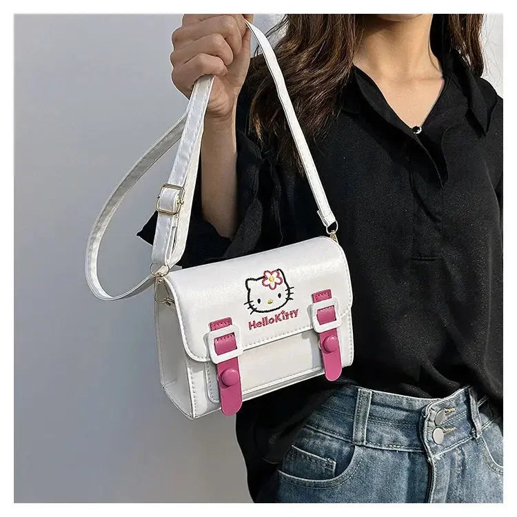 Sanrio Pu Square Bag Anime Shoulder Bags Kawaii Messenger Tote Cute Cartoon Backpacks My melody Cinnamorol Kuromi Fashion Bags - Abysaz Kollectionz