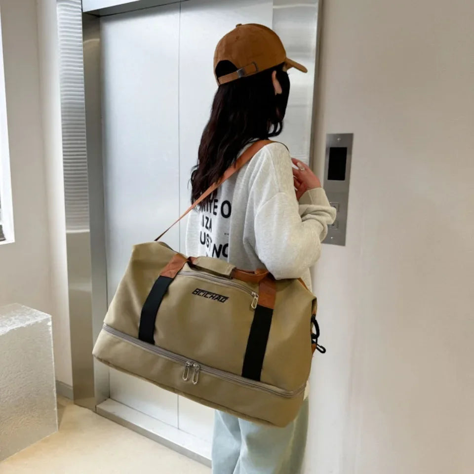 Fashion Men Women Large Capacity Travel Bag Large Capacity Men Sports Bag Waterproof Women Messenger Bag Wet and Dry Abysaz Kollectionz