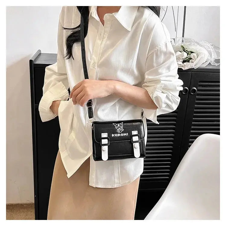 Sanrio Pu Square Bag Anime Shoulder Bags Kawaii Messenger Tote Cute Cartoon Backpacks My melody Cinnamorol Kuromi Fashion Bags - Abysaz Kollectionz