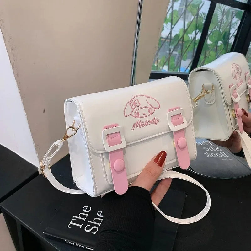 Sanrio Pu Square Bag Anime Shoulder Bags Kawaii Messenger Tote Cute Cartoon Backpacks My melody Cinnamorol Kuromi Fashion Bags Abysaz Kollectionz