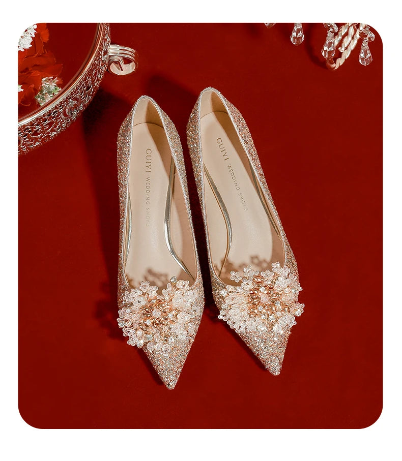 Golden Wedding Shoes Wedding Bridal Shoes Bridesmaid Crystal Shoes Celebrity Stiletto Women Shoes High Heels Shoes for Women Abysaz Kollectionz