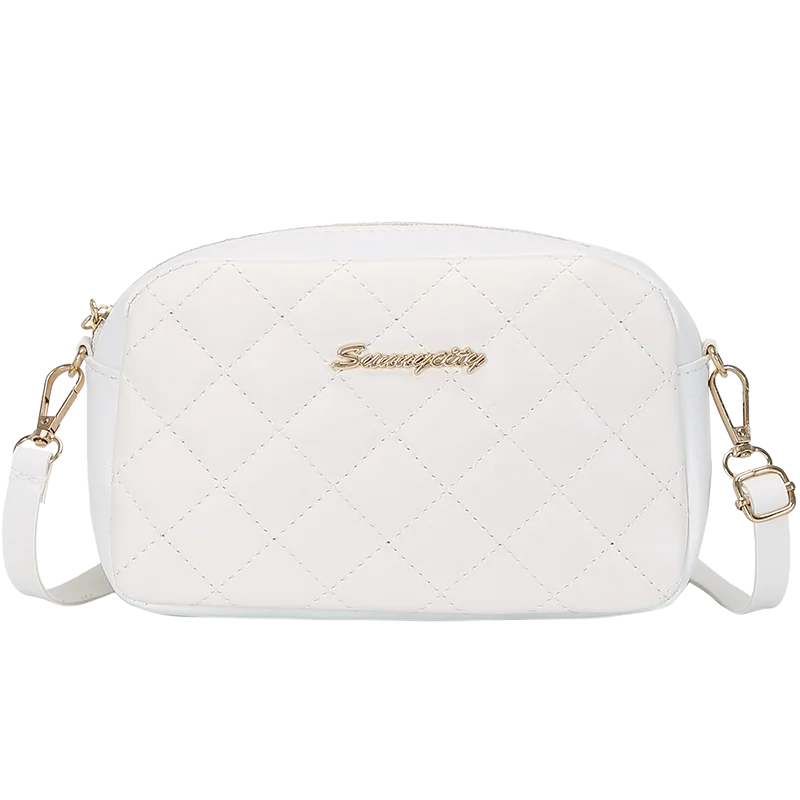 #228 Diamond-shaped quilted zipper square bag, metal lettering shoulder bag, fashionable woman shoulder bag, camera casual bag Abysaz Kollectionz