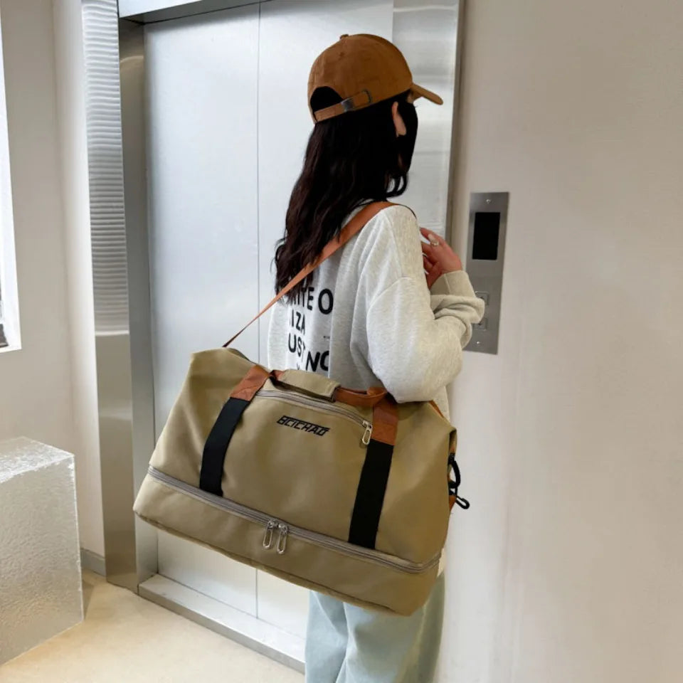 Fashion Men Women Large Capacity Travel Bag Large Capacity Men Sports Bag Waterproof Women Messenger Bag Wet and Dry Abysaz Kollectionz