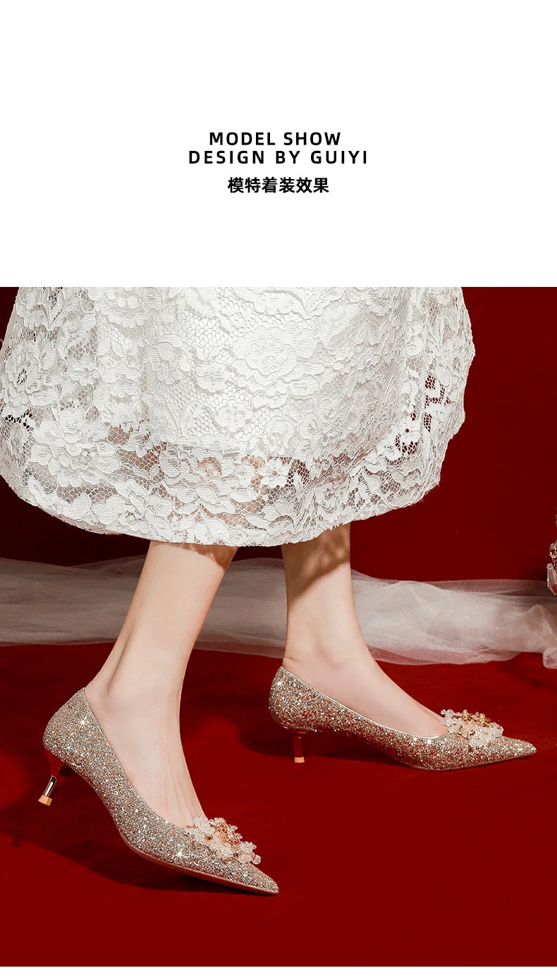 Golden Wedding Shoes Wedding Bridal Shoes Bridesmaid Crystal Shoes Celebrity Stiletto Women Shoes High Heels Shoes for Women Abysaz Kollectionz