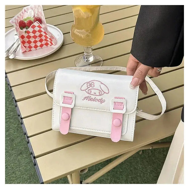 Sanrio Pu Square Bag Anime Shoulder Bags Kawaii Messenger Tote Cute Cartoon Backpacks My melody Cinnamorol Kuromi Fashion Bags - Abysaz Kollectionz