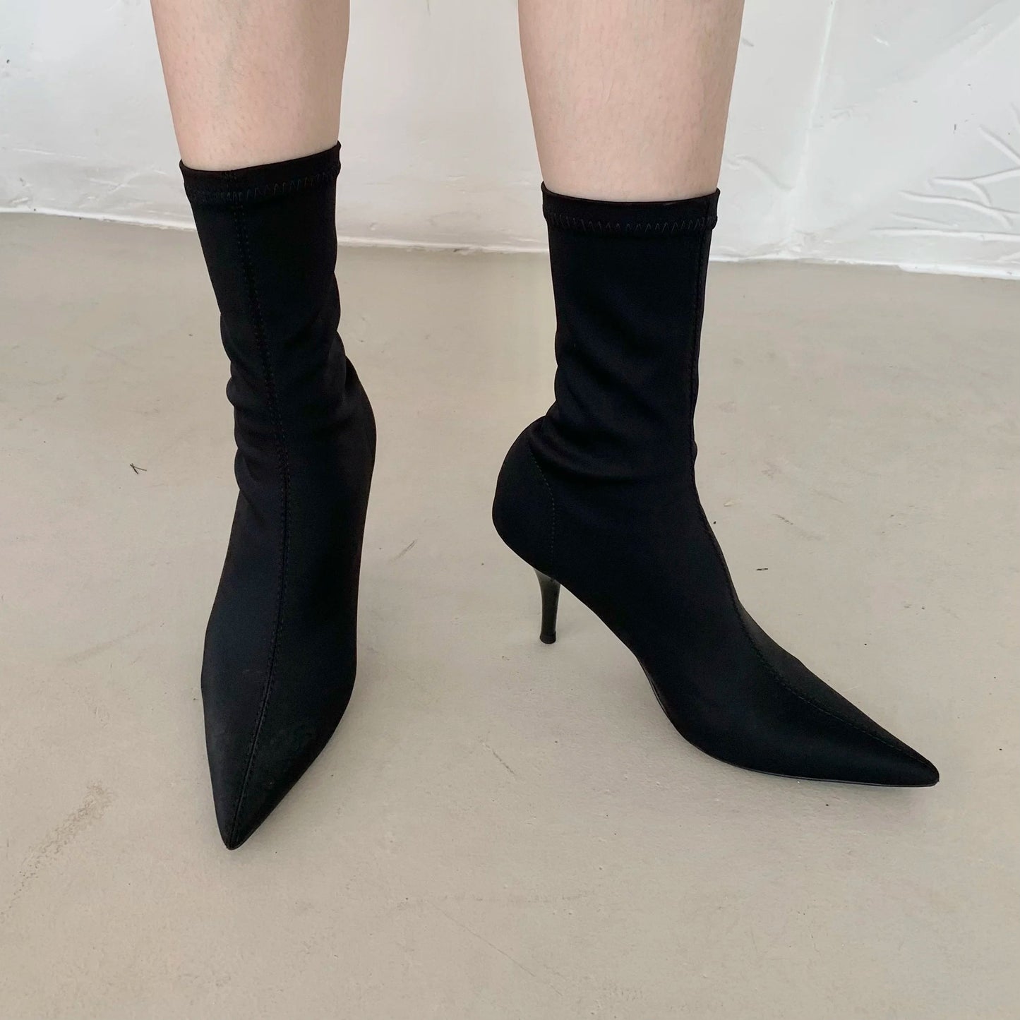 Eilyken 2025 New Spring Autumn Stretch Fabric Women Ankle Boots Sexy Pointed Toe High Heels Fashion Female Socks Pumps Shoes Abysaz Kollectionz