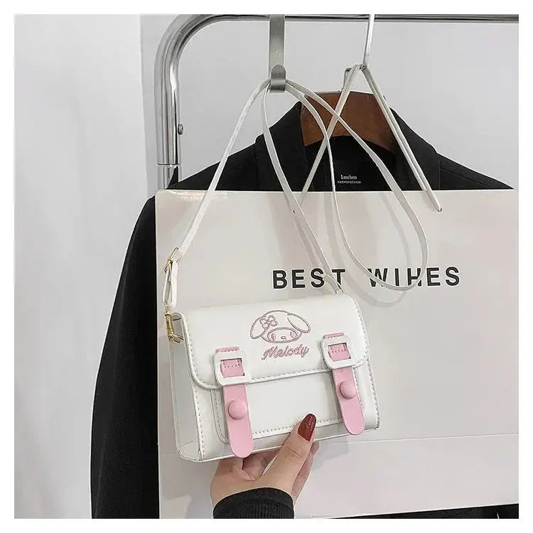 Sanrio Pu Square Bag Anime Shoulder Bags Kawaii Messenger Tote Cute Cartoon Backpacks My melody Cinnamorol Kuromi Fashion Bags - Abysaz Kollectionz