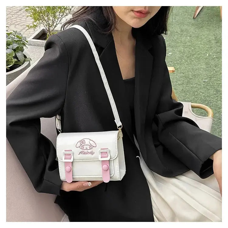 Sanrio Pu Square Bag Anime Shoulder Bags Kawaii Messenger Tote Cute Cartoon Backpacks My melody Cinnamorol Kuromi Fashion Bags - Abysaz Kollectionz