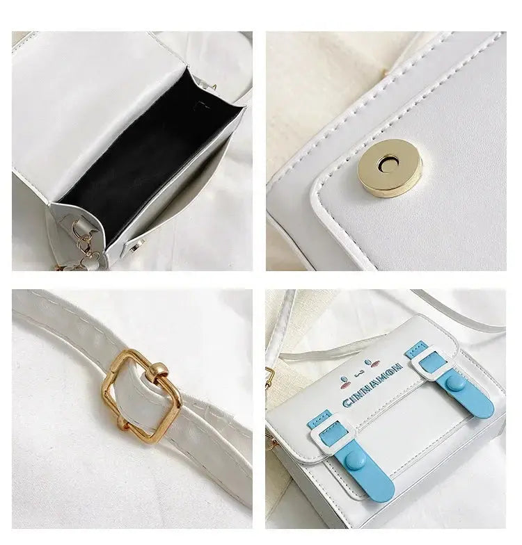 Sanrio Pu Square Bag Anime Shoulder Bags Kawaii Messenger Tote Cute Cartoon Backpacks My melody Cinnamorol Kuromi Fashion Bags - Abysaz Kollectionz