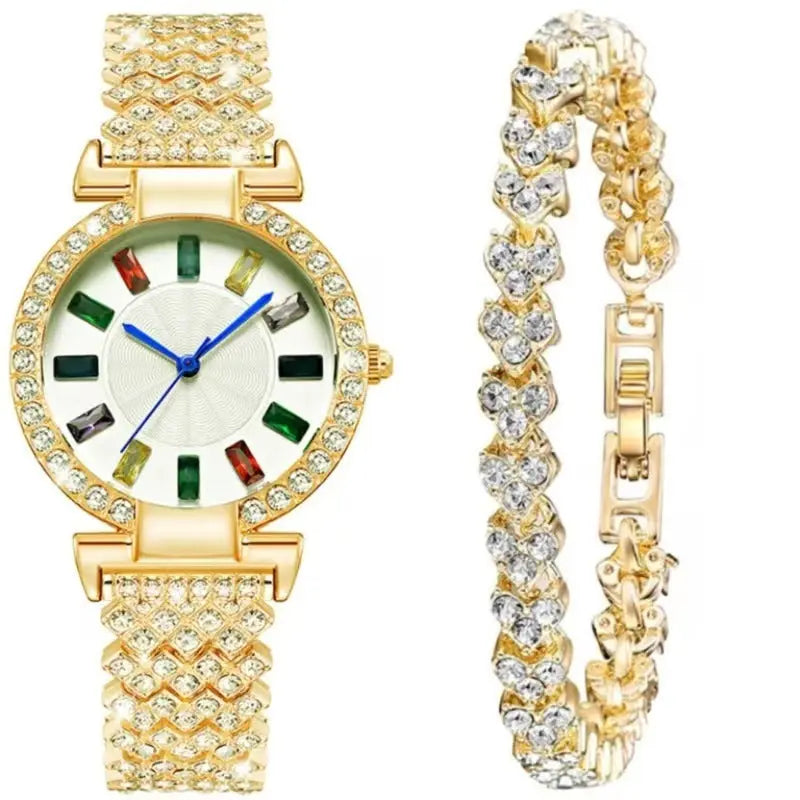 Full Diamond Quartz Bracelet Watch Fashion All-match Fashion Wrist Watch - Abysaz Kollectionz