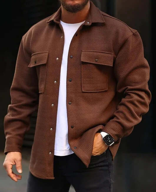 Coat Men Polo Collar Top Men Fashion Work Clothes - Abysaz Kollectionz